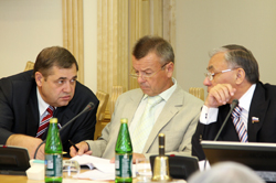 Presidium at the session: Alexandr Kupriyanets, Grigory  Shamin, Boris Maltsev