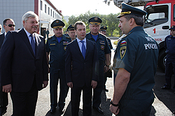 Dmitry Medvedev visited the Fifth Department of the Federal Fire Service in the region