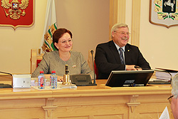 Speaker Oksana Kozlovskaya, Governor Sergey Zhvachkin