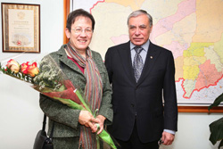 Boris Maltsev, Speaker of the Tomsk Oblast State Duma, and Gudrun Steinacker, Consul-General of the Federal Republic of Germany